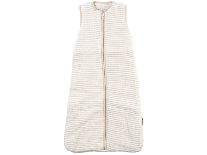 Bílo-béžový mušelínový dětský spací pytel Quax Natural 90 cm