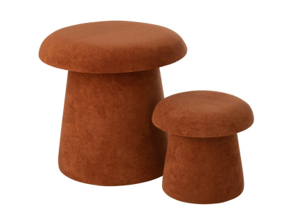 Set dvou hnědých stoliček Mushroom 60/37,5 cm