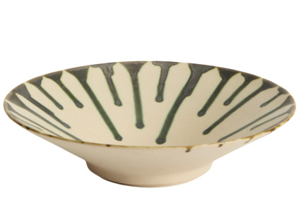 Béžovo-zelená keramická mísa kave home Olmera Ø 36,5 cm