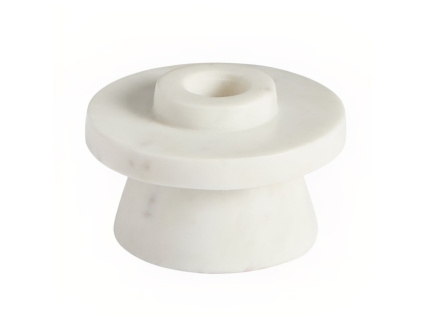 Bílý mramorový svícen Kave Home Zalvori 7,5 cm