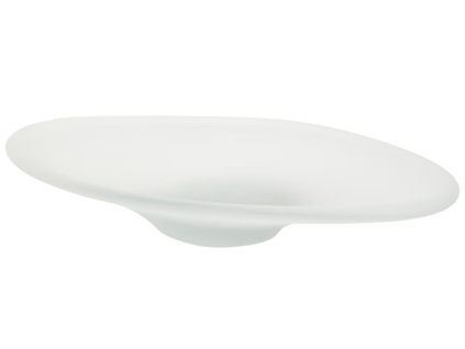 Bílá skleněná dekorativní miska Kave Home Vionze 34,5 x 22 cm