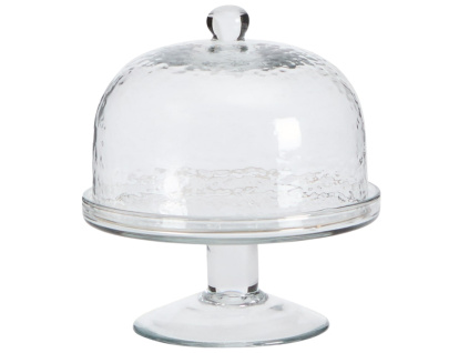 Skleněný podnos na dort s poklopem Kave Home Sileia  Ø 13 cm