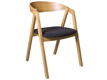 Dubové křeslo Henry s černým sedákem