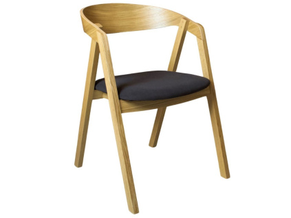 Dubové křeslo Henry s černým sedákem