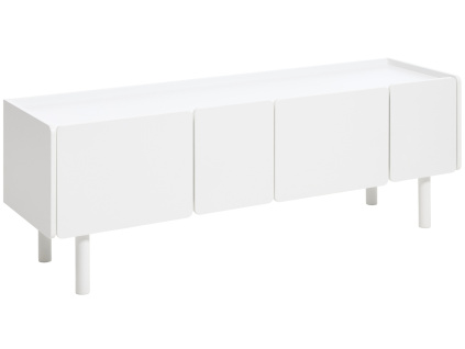 Bílý lakovaný TV stolek Unique Furniutre Bera 160 cm