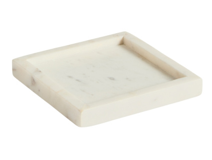 Bílý mramorový tác Serela 18 x 18 cm