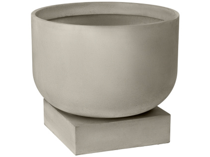 Šedý cementový květináč Podium Ø 60 cm