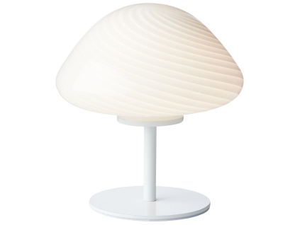 Opálově bílá skleněná stolní lampa Halo Design Mini Mush 17 cm