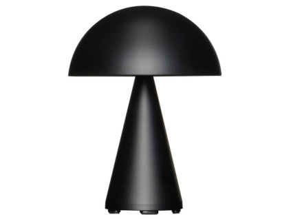 Černá kovová nabíjecí stolní lampa Hübsch Mush 20 cm