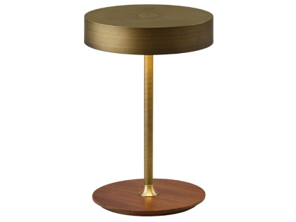 Mosazná kovová nabíjecí stolní LED lampa Halo Design On the Move 19 cm