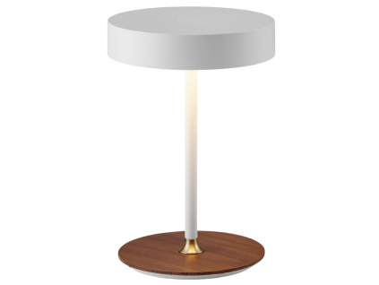 Bílá kovová nabíjecí stolní LED lampa Halo Design On the Move 19 cm