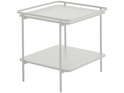 Světle šedý kovový odkládací stolek Unique Furniture Yuba 45 x 45 cm