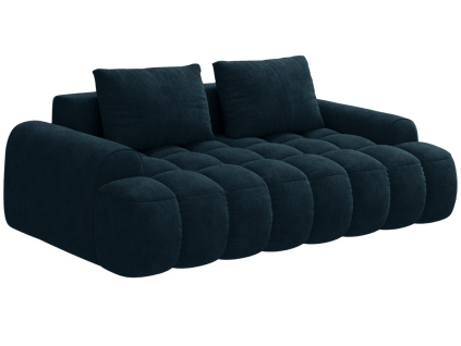 Tmavě modrá sametová trojmístná pohovka Cosmopolitan Design Linz 200 cm