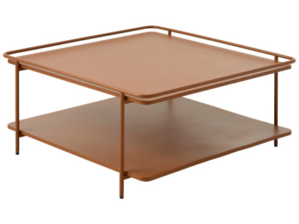 Terakotově oranžový kovový konferenční stolek Unique Furniture Yuba 75 x 75 cm