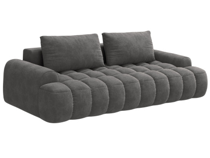 Šedá sametová rozkládací pohovka Cosmopolitan Design Linz 250 cm