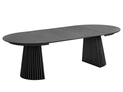 Černý rozkládací jídelní stůl Osaika 120/240 x 120 cm