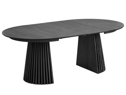 Černý rozkládací jídelní stůl Osaika 120/200 x 120 cm