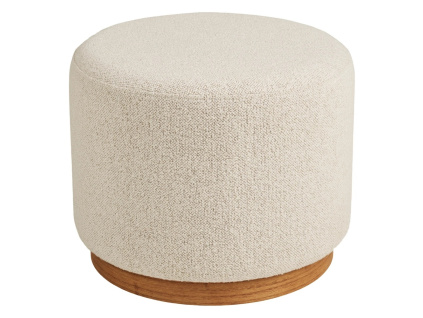 Bílý bouclé taburet Dally 50 cm