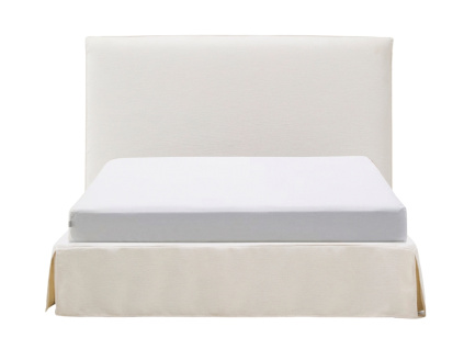 Bílá dvoulůžková postel Kave Home Jaira s čelem 150 x 190 cm