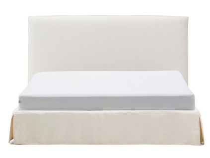 Bílá dvoulůžková postel Kave Home Jaira s čelem 180 x 200 cm