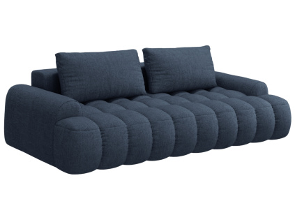 Tmavě modrá čalouněná rozkládací pohovka Cosmopolitan Design Linz 250 cm