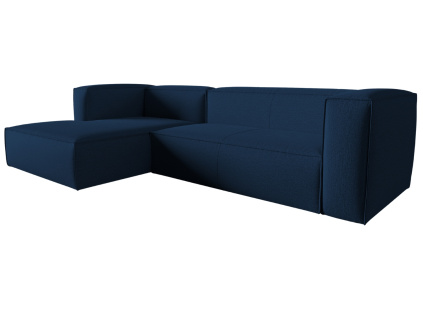 Tmavě modrá čalouněná rohová pohovka Cosmopolitan Design Mackay 282 cm, levá