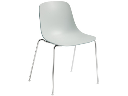 Šedá jídelní židle Pure Loop s chromovanou podnoží