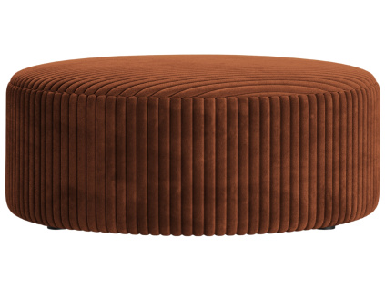 Terakotově oranžový manšestrový taburet Micadoni Dia 90 cm