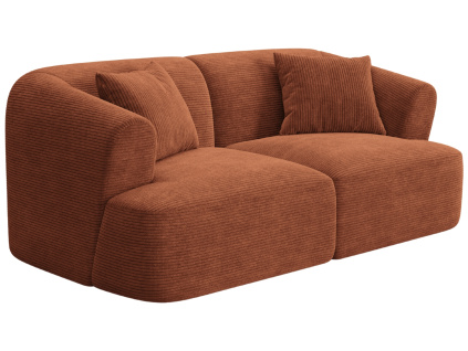 Terakotově oranžová manšestrová dvoumístná pohovka Cosmopolitan Design Campi 180 cm