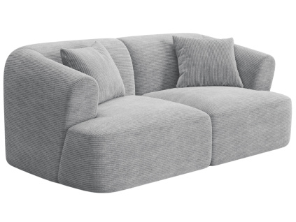 Světle šedá manšestrová dvoumístná pohovka Cosmopolitan Design Campi 180 cm