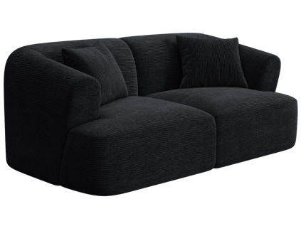 Černá manšestrová dvoumístná pohovka Cosmopolitan Design Campi 180 cm