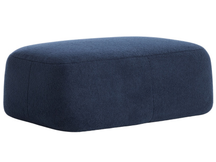 Tmavě modrá bouclé podnožka Kave Home Martina 123 x 85 cm