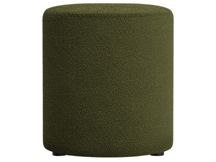 Tmavě zelený bouclé taburet Micadoni Dia 40 cm