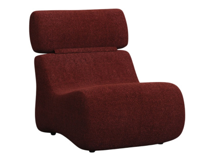 Bordově červené bouclé křeslo Kave Home Club