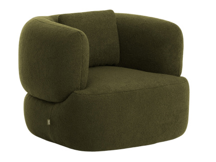 Zelené Bouclé otočné křeslo Kave Home Martina