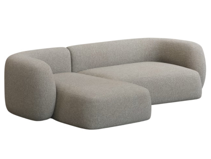 Šedá čalouněná rohová pohovka Kave Home Martina 287 cm, levá