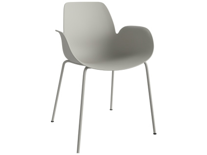 Šedá plastová jídelní židle Seed