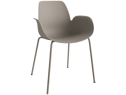 Hnědá plastová jídelní židle Seed