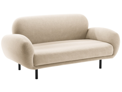Béžová bouclé dvoumístná pohovka Micadoni Poppy 148 cm