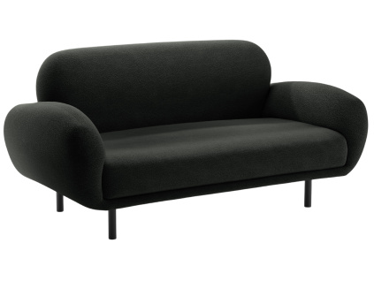 Černá bouclé dvoumístná pohovka Micadoni Poppy 148 cm