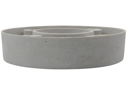 Šedý kameninový svícen Ring 26 cm