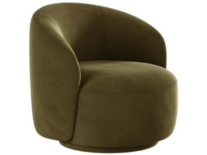 Zelené sametové otočné křeslo Micadoni Letizia