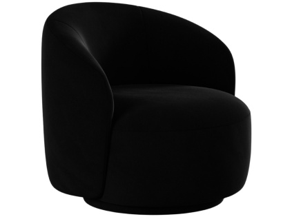 Černé sametové otočné křeslo Micadoni Letizia