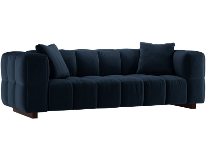 Královsky modrá sametová rozkládací pohovka MICADONI Puma 260 cm