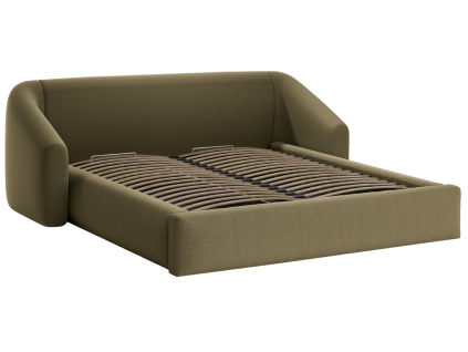 Zelená čalouněná dvoulůžková postel Cosmopolitan Design Campi 180 x 200 cm s úložným prostorem