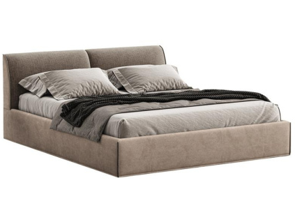 Hnědá dvoulůžková čalouněná postel Novara 180 x 200 cm