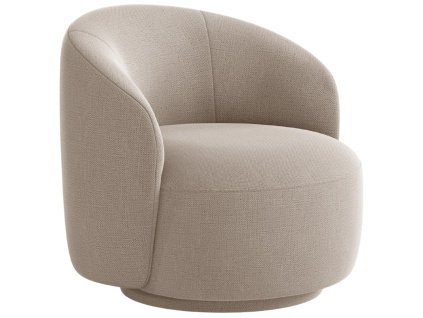 Světle hnědé čalouněné otočné křeslo Micadoni Letizia