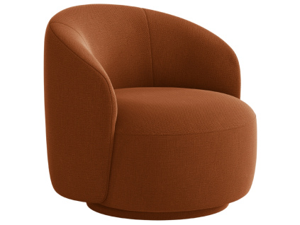 Terakotově oranžové čalouněné otočné křeslo Micadoni Letizia