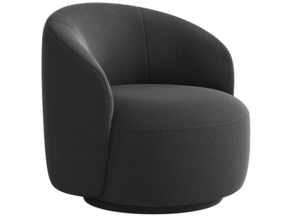 Tmavě šedé čalouněné otočné křeslo Micadoni Letizia