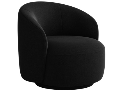 Černé čalouněné otočné křeslo Micadoni Letizia